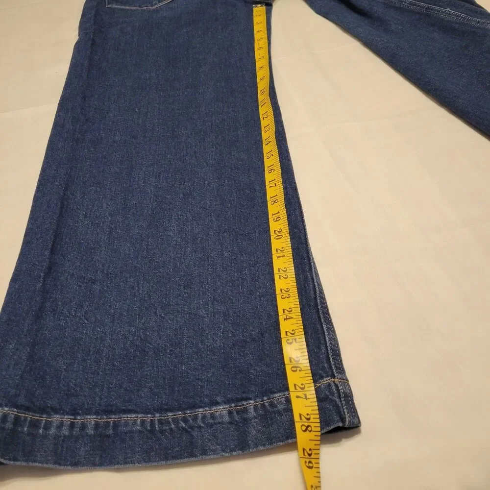 Paige Harper Women's Wide Leg Blue Denim Jeans Low Rise Size 29